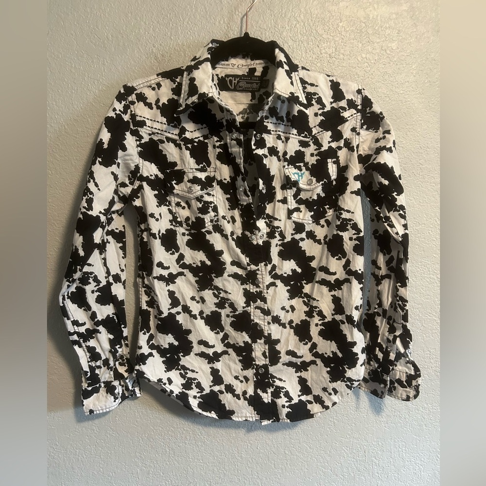 Girls cowgirl hardware button up